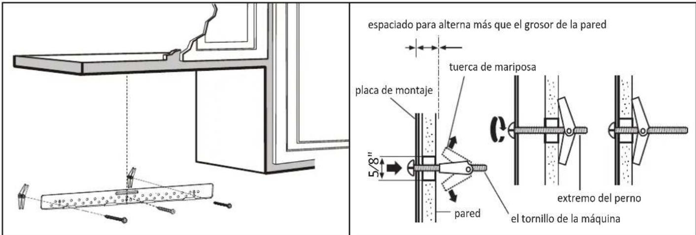 espaciado para alterna más que el grosor de la pared tuerca de mariposa placa de montaje 5/8" pared extremo del perno el tornillo de la máquina