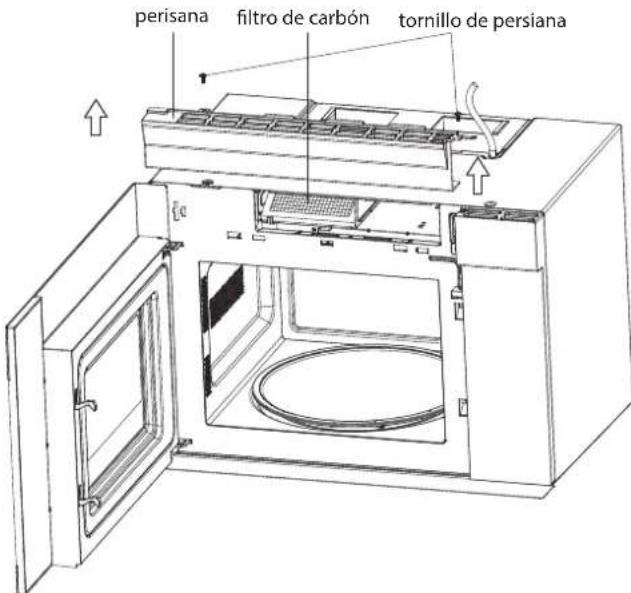 perisana filtro de carbón tornillo de persiana