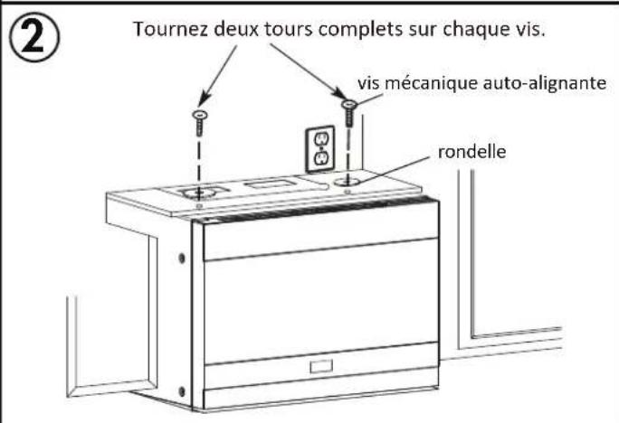 Tournez deux tours complets sur chaque vis. vis mécanique auto-alignante rondelle