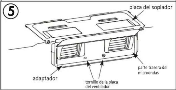 placa del soplador adaptador tornillo de la placa del ventilador parte trasera del microondas ⑤