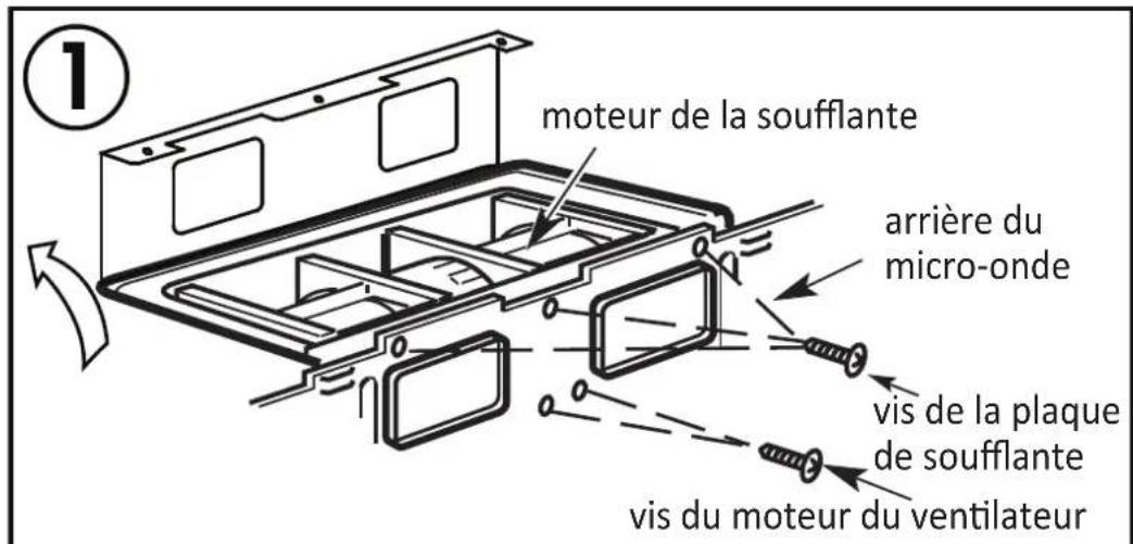 moteur de la soufflante arrière du micro-onde vis de la plaque de soufflante vis du moteur du ventilateur