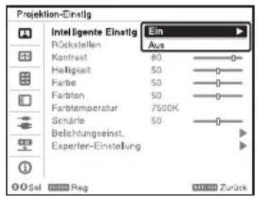 SONY VPLFHZ75 - Automatische Optimierung der Projektoreinstellungen - 1