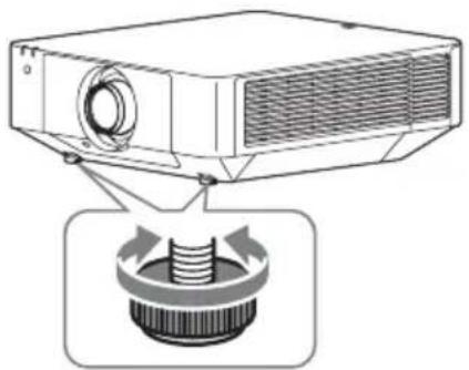 SONY VPLFHZ75 - Einstellen der Neigung des Projektors mit den vorderen Füßen (einstellbar) - 1