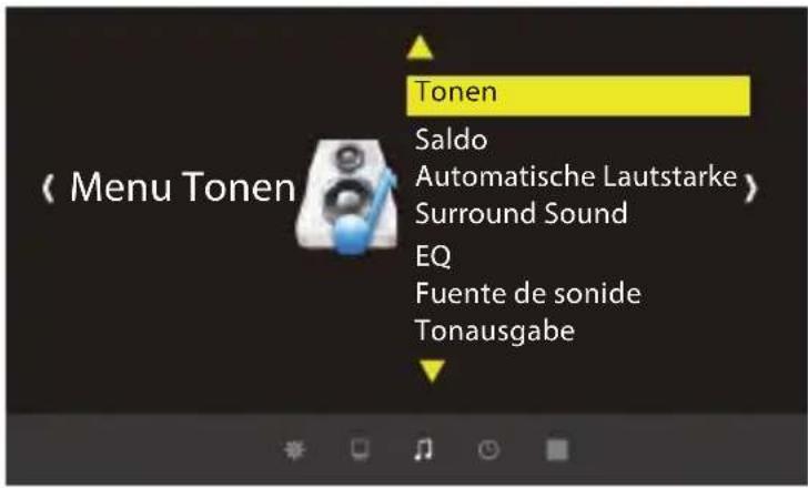 Yaber Y30 - Menu Tonen - 1