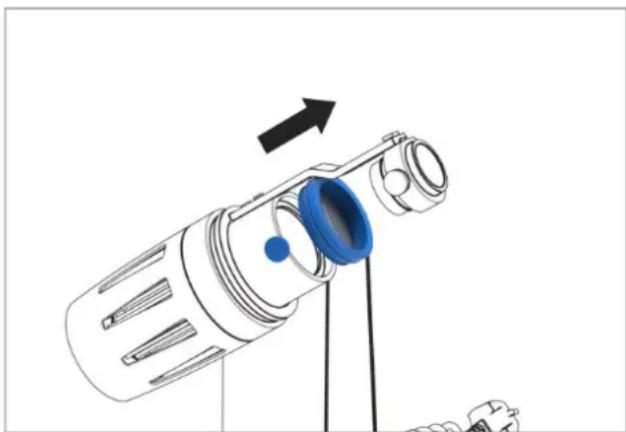 Derksen PHOS 25 indoor - Einsetzen / Wechseln des Projekti- onsmotivs (Gobos) - 1