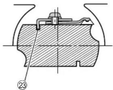 Technical drawing of a mechanical component with cross-sectional view and numbered part marker