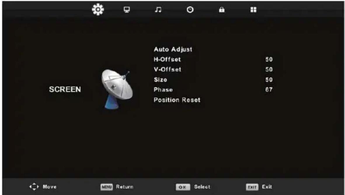 LENCO LED2822 - Screen Menu (Under PC mode only) - 1
