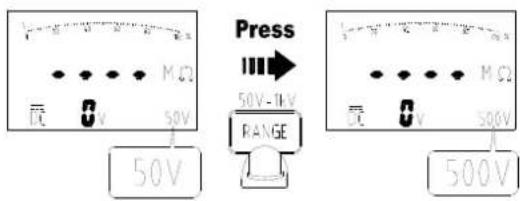 Press 50V-1kV RANGE 500V