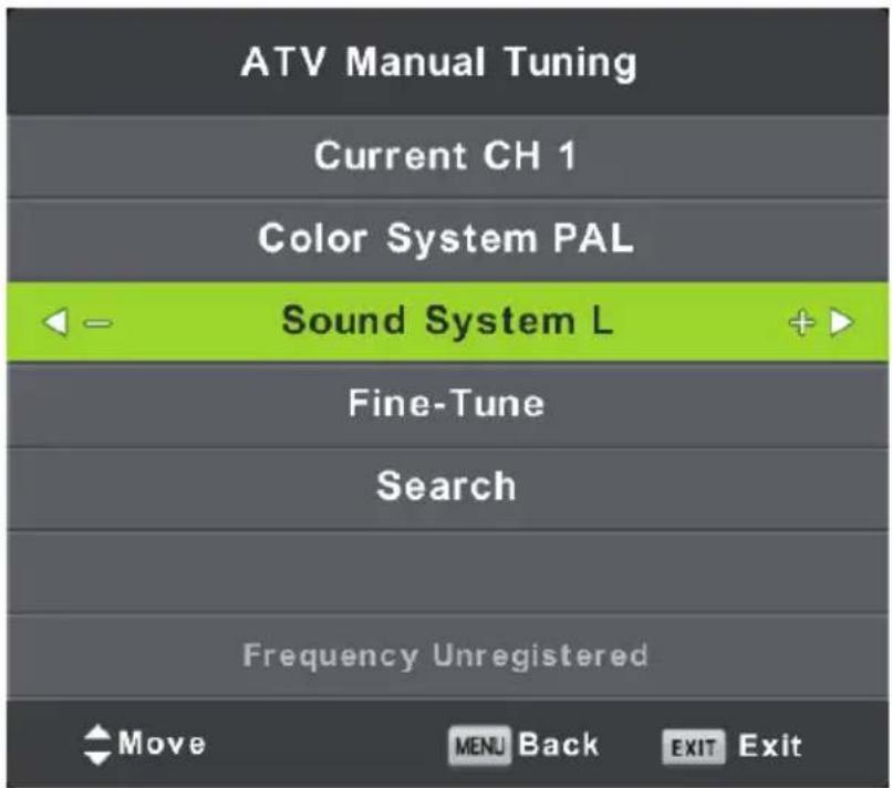 LENCO DVL3252 - ATV Manual Tuning (Manuelle ATV-Abstimmung) - 1