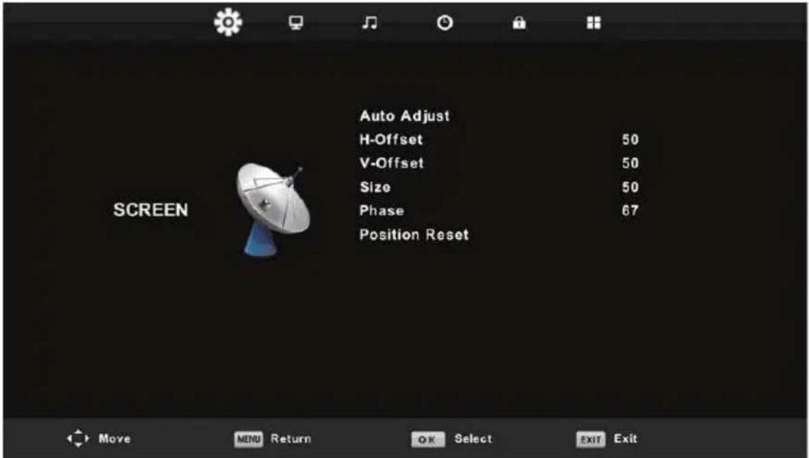 LENCO DVL3252 - Screen Menu (Under PC mode only) - 1
