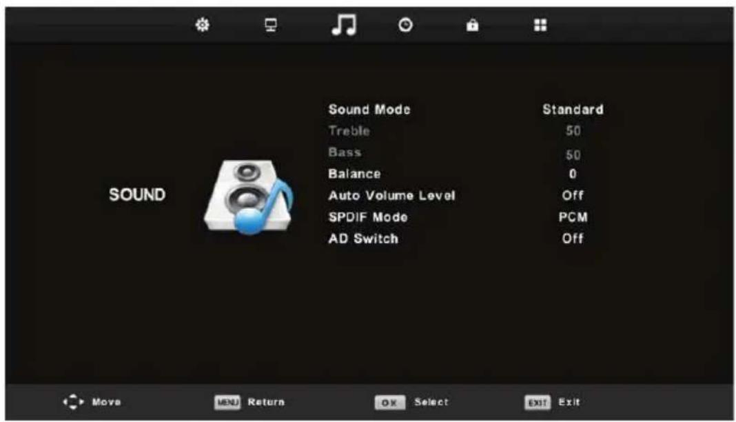 LENCO LED1922 - Menu de sonido - 1