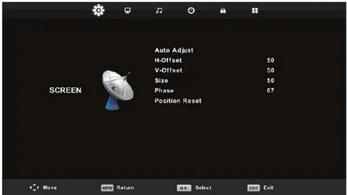 LENCO DVL2462 - Menu de pantalla (Sólo bajo modo PC) - 1