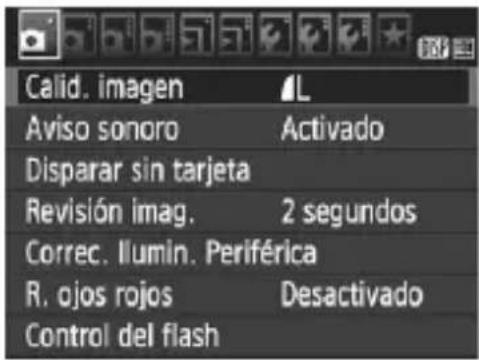 CANON EOS 1500D - Procedimiento de ajuste de los menús - 1