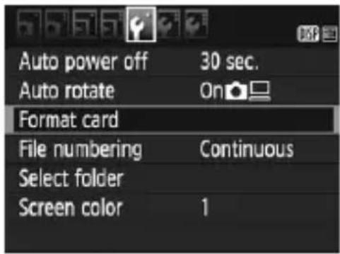 CANON EOS 1500D - MENU Formatting the Card - 2