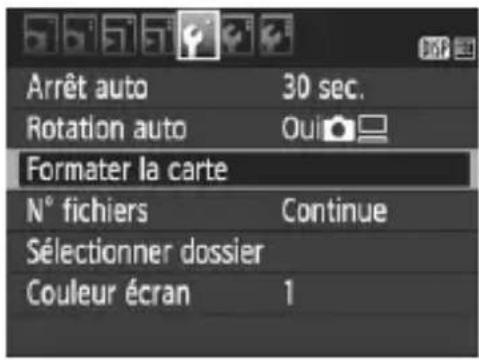 CANON EOS 1500D - MENU Formatage de la carte - 2