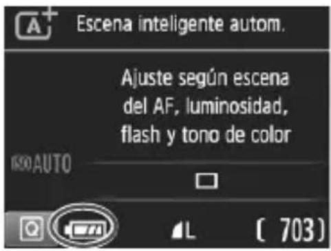 CANON EOS 1500D - Indicador de nivel de la batería - 1