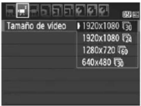 CANON EOS 1500D - MENU Ajuste del tamaño de grabación de vídeo - 1