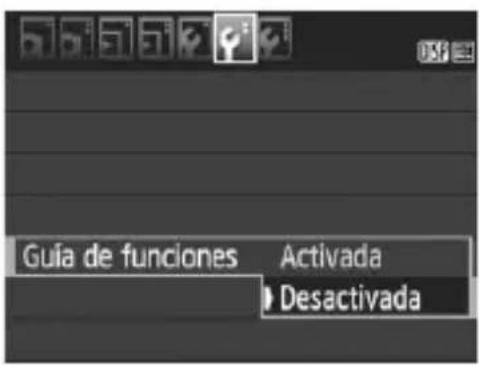 CANON EOS 1500D - MENU Desactivar la guía de funciones - 1