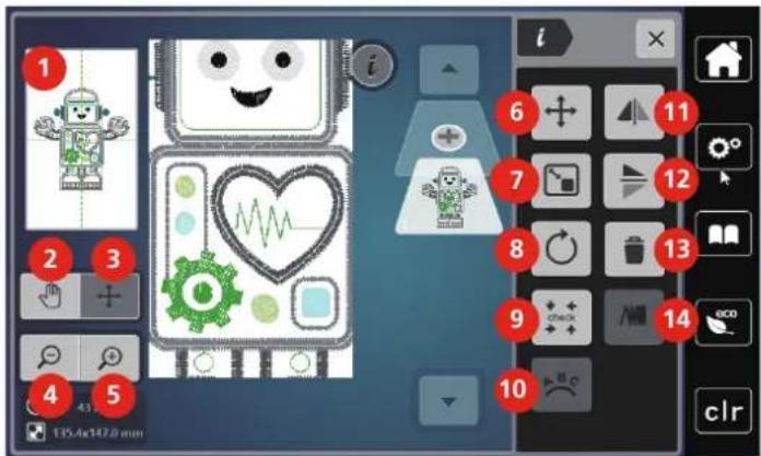 Bernette b79 - Aperçu de la modification du motif de broderie - 1