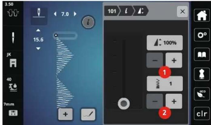 Bernette b79 - Modification de la longueur d'un motif de point - 3