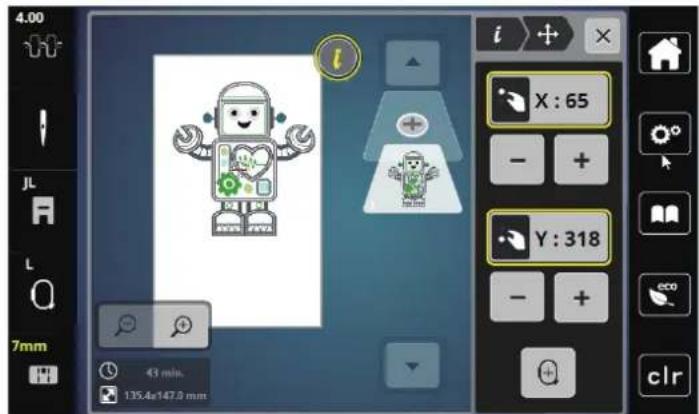 Bernette b79 - Déplacer le motif de broderie - 2