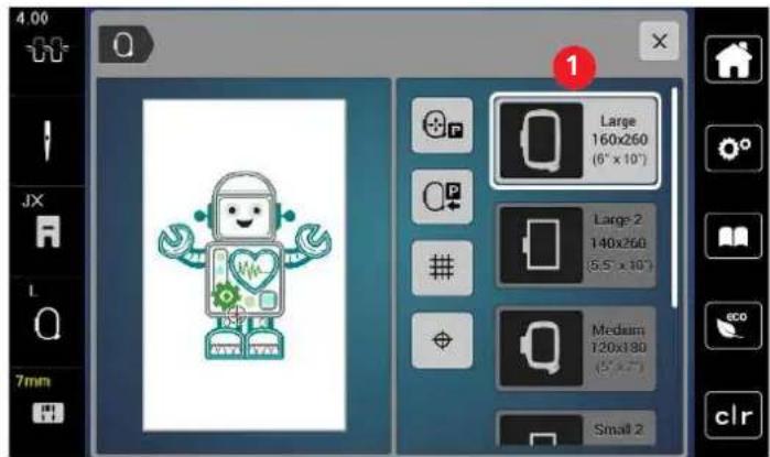 Bernette b79 - Aperçu du choix des cadres de broderie - 1