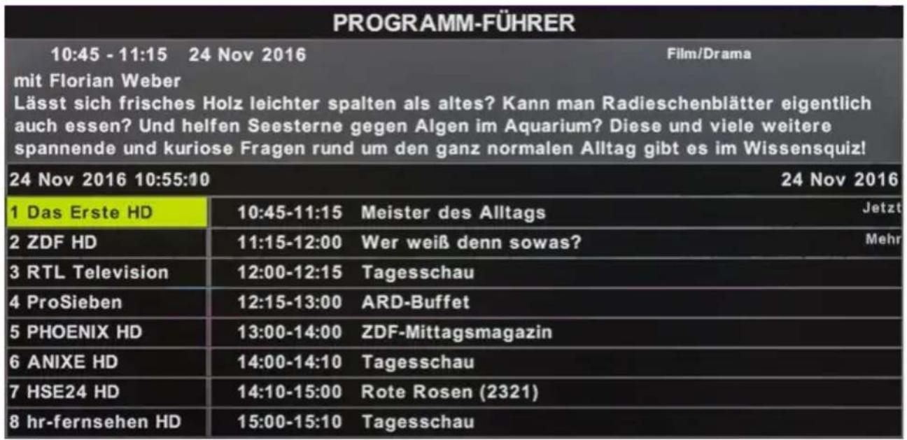 MEGASAT Royal Line III 32 - EPG Menu (Programmführer) - 1