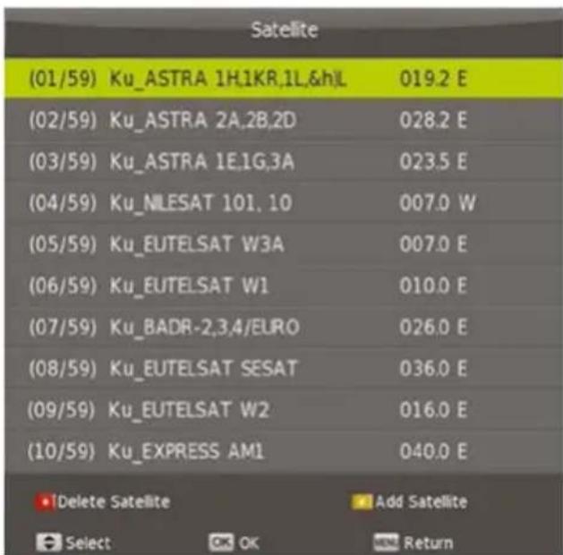 MEGASAT Royal Line III 32 - Hinzufügen (GELBE Taste) - 1