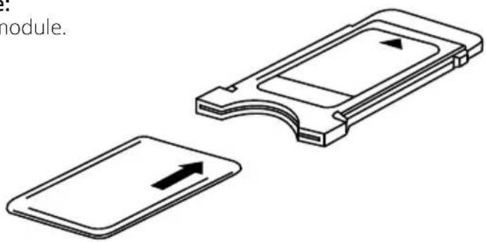 MEGASAT Royal Line III 22 Smart - Insert the smartcard into the CI module: - 1