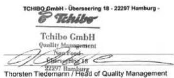 Tchibo Qbo Essential - Déclaration de conformité - 1