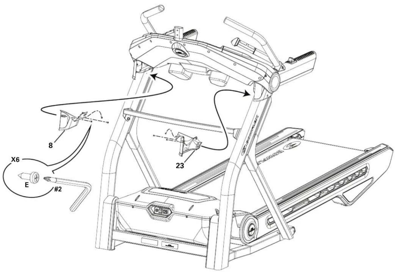 BOWFLEX BXT56 - Fixez les épaulements de la base et les couvercles de jonction externe à l'armature - 2