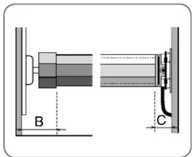 RADEMACHER RolloTube Comfort RTCM - Déterminer la longueur de la broche d'enroulement (illustration ③) - 1
