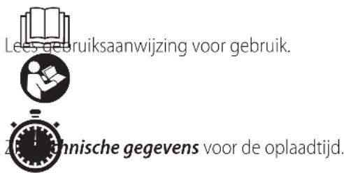 Lees gebruiksaanwijzing voor gebruik. Technische gegevens voor de oplaadtijd.