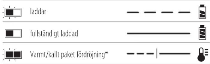 laddar fullständigt laddad Varmt/kallt paket fördröjning*