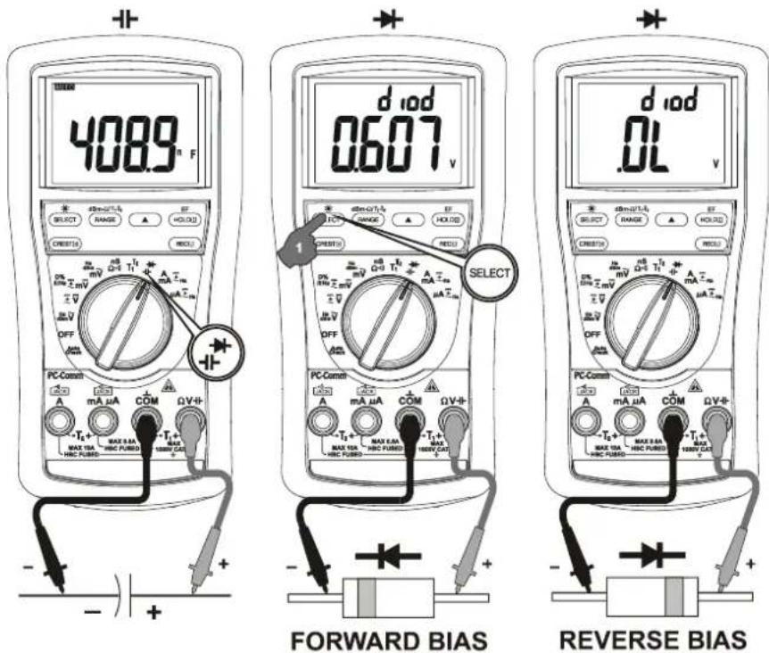 Metrel MD 9050 - Capacitance, biode test functions - 1