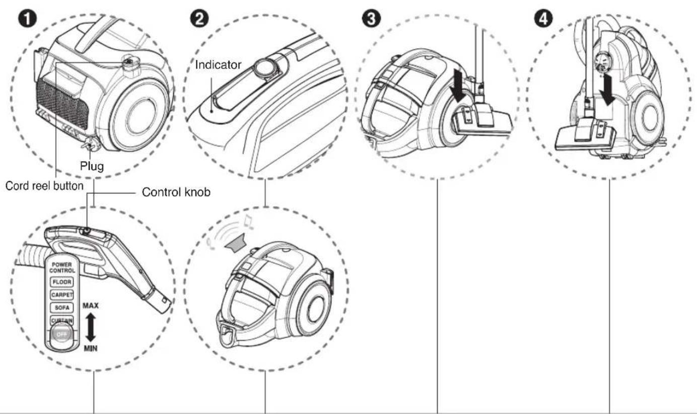 LG LCV700 - ③ Connecting the hose to the vacuum cleaner - 1