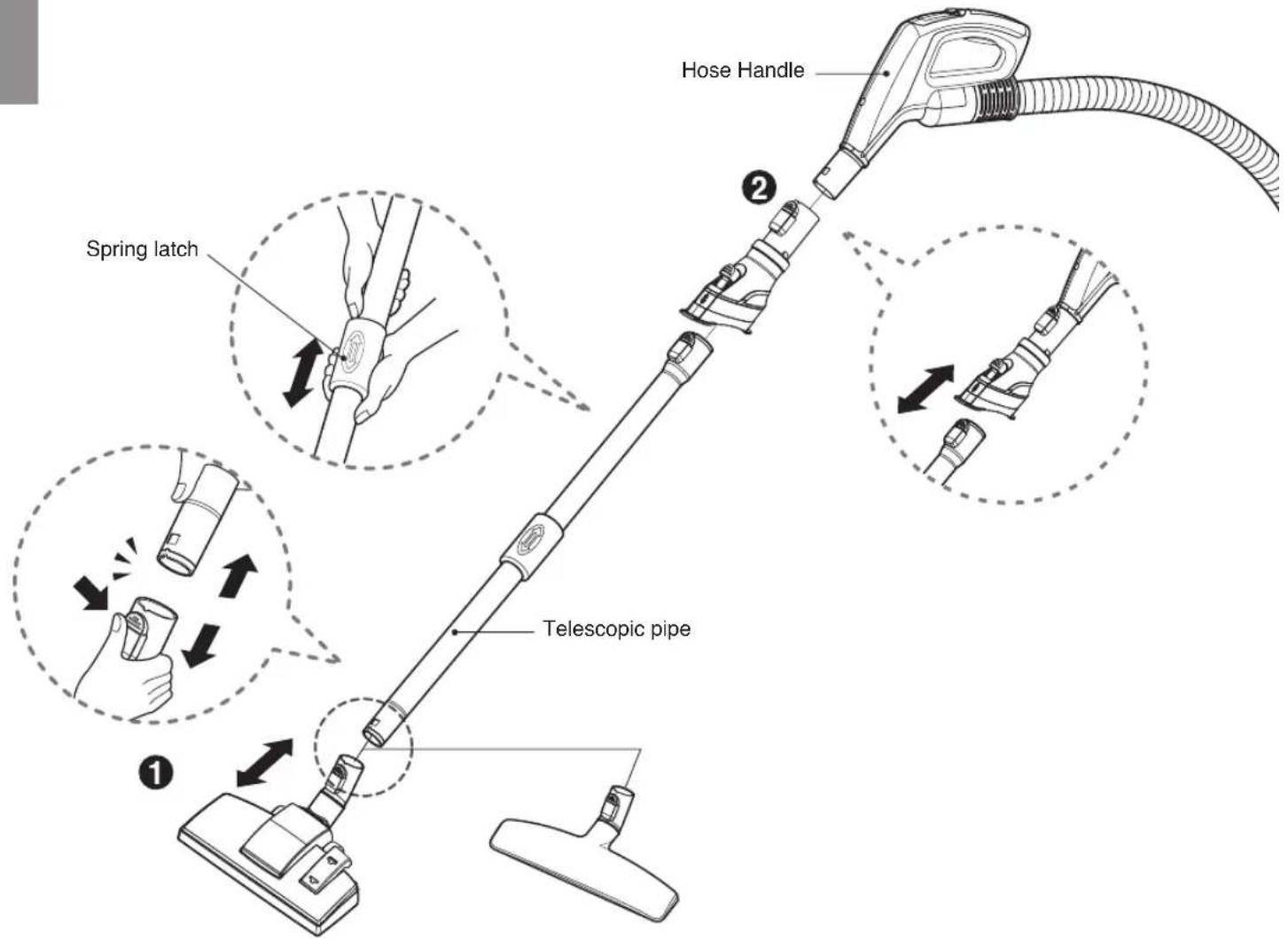 LG LCV700 - How to use Assembling vacuum cleaner - 1