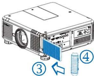 VIVITEK DW6851 - Remplacez le filtre sur le côté droit du projecteur - 2