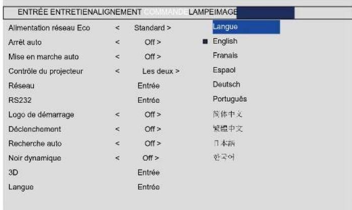VIVITEK DW6851 - Modification de la langue de l'osd - 1