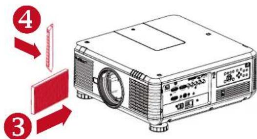 VIVITEK DW6851 - Remplacez le filtre sur le côté gauche du projecteur - 2