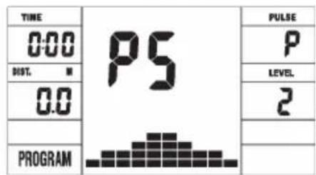 TIME 0:00 DIST. ■ 0.0 PROGRAM PS PULSE P LEVEL 2 —
