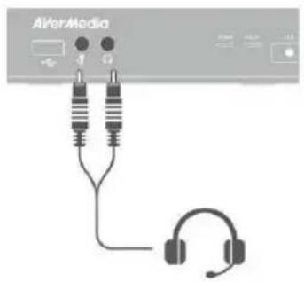 AVERMEDIA Pocket Speakerphone Hub AS315 - Connecting the Device to Your Microphone and Headset - 1