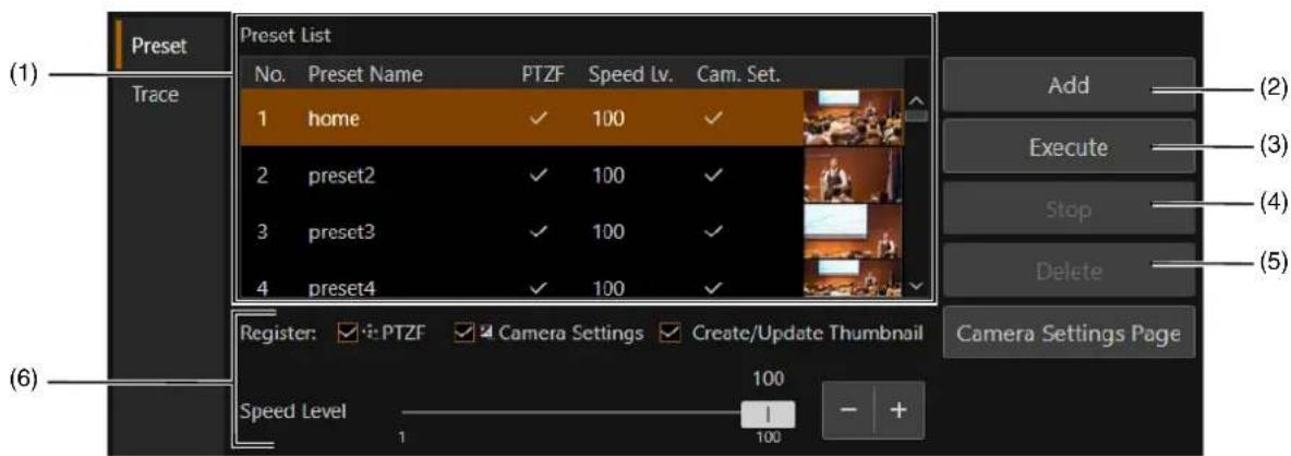 CANON CRN300 - Onglet [preset] (préréglage) - 1