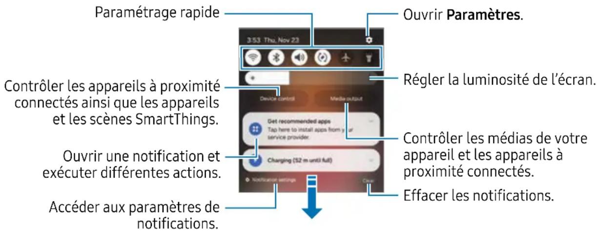 SAMSUNG Galaxy Z Flip 4 - Panneau de notifications - 1