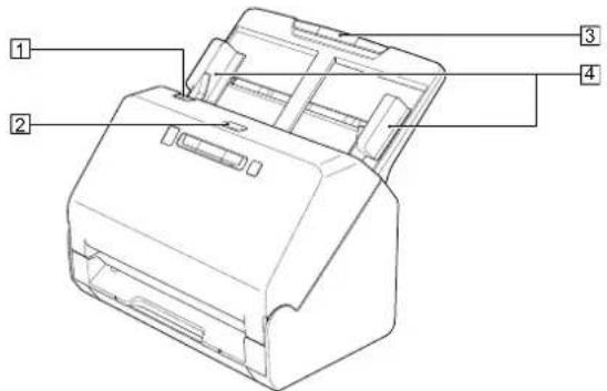 CANON imageFORMULA RS40 - Vue avant (avec le bac d'éjection rentré) - 1