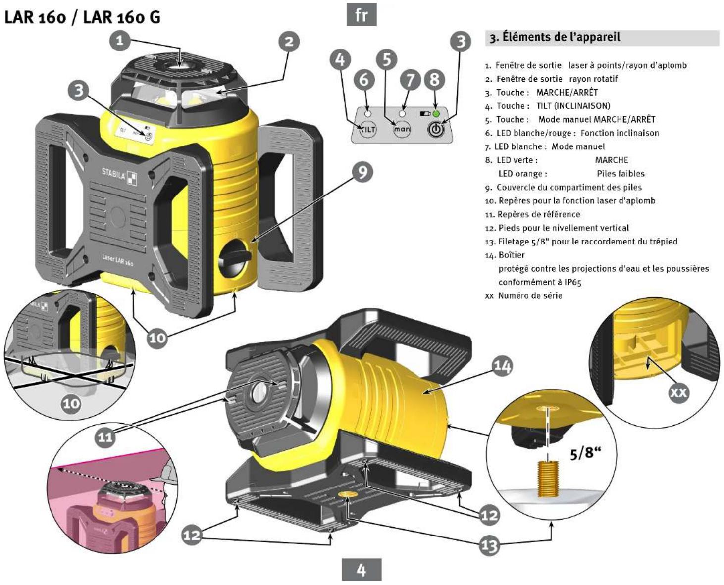 Stabila LAR 160 G - Consignes de sécurité pour appareils laser - 2