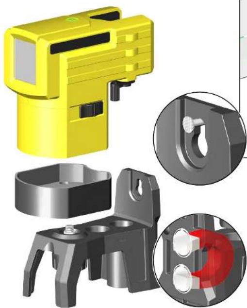 Stabila LAX 50 G - Fixation sur des profilés ronds - 1