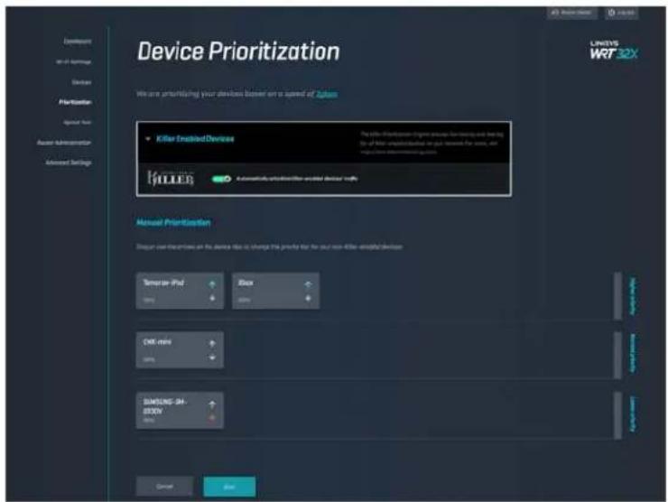 LINKSYS WRT32XB - Device Prioritization (Eszközök rangsorolása) - 1