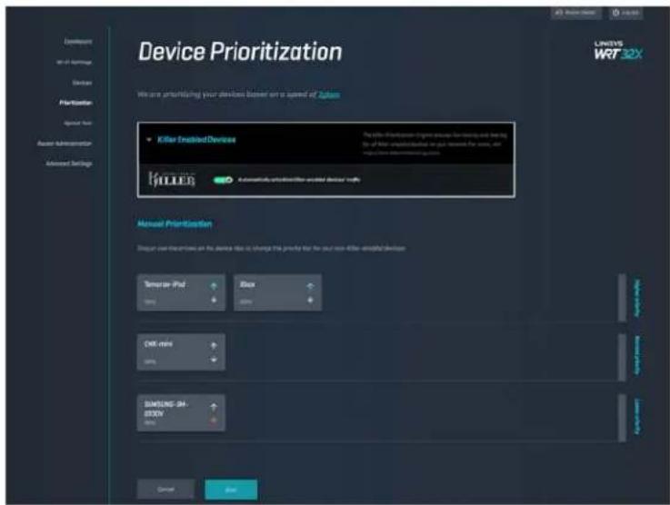 LINKSYS WRT32XB - Priorisation des appareils - 1