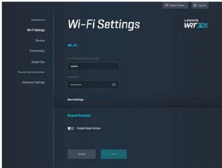 LINKSYS WRT32XB - Dashboard - 2